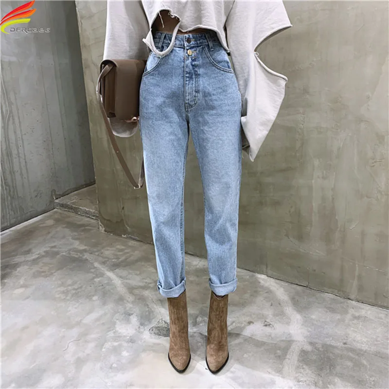 DFRCAEG 2022 Summer High Waist Straight Jeans Pant for Women Streetwear Korean Female Denim Jeans Buttons Zipper Ladies Trouser 2022 fashion buttons up denim shorts women straight leg short jeans high cut shorts ladies vintage stand pockets short pants