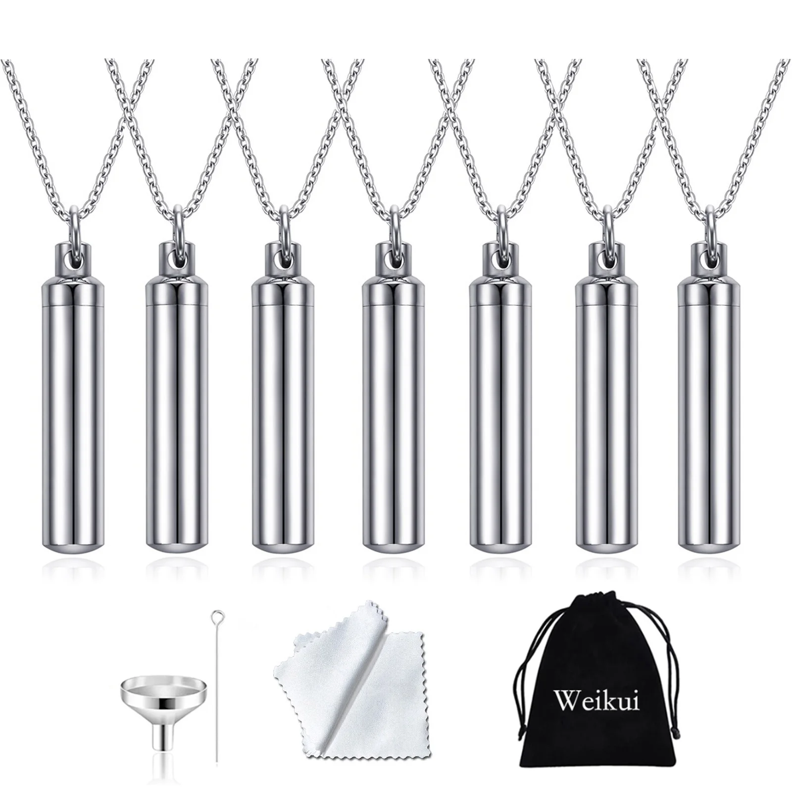 MenWomanCylinderUrnPendantNecklaceskeepsakeStainlessSteel