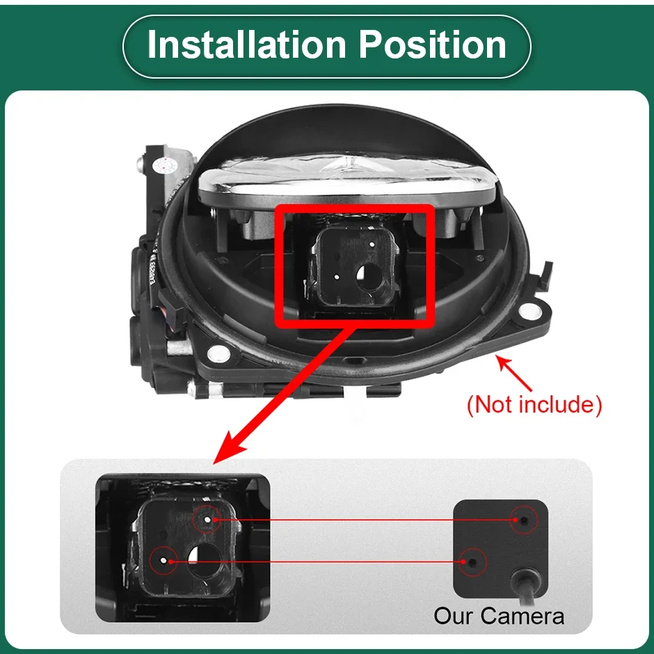 VW 배지 플립 엠블럼 로고 핸들 스위치용 후방 백업 카메라 교체, 특수 5 핀 HD AHD 1080P 170 ° 어안 렌즈
