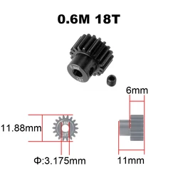Premium Steel Metal Pinion Motor Gear Set for RC Model Car Accessories (18T)