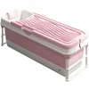 Portable Foldable Adult Bathtub with Waterproof Pillow Extra Large Size 2 Side Handles Ice Bath and Hot Shower Space-Saving 5