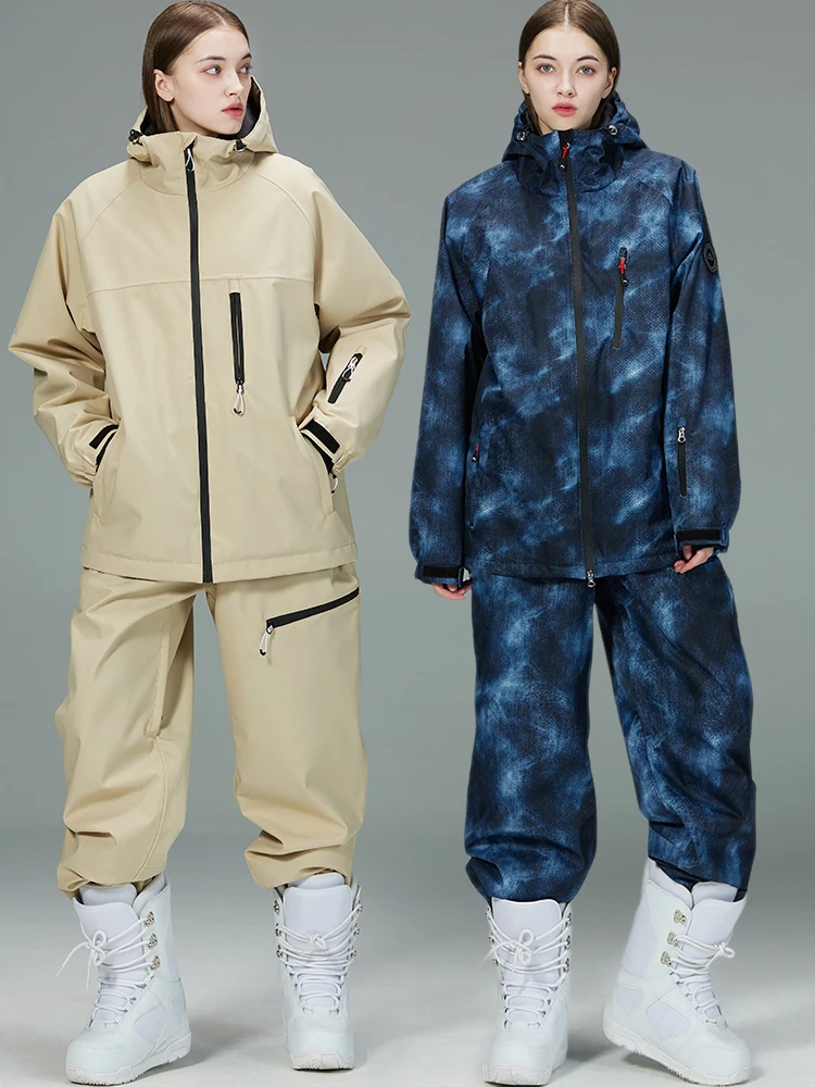Women's Ski Jacket Snowboard and Skiing Snowwear Men's Ski Set Winter Snow Suit Warm Pants Waterproof Windproof Coat Outfits