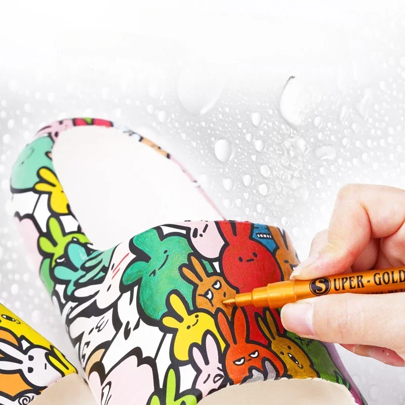 아크릴 글리터 페인트 마커 펜, 바위 나무 캔버스 세라믹 신발 페인팅 원단 스크랩북 DIY 공예 카드 만들기