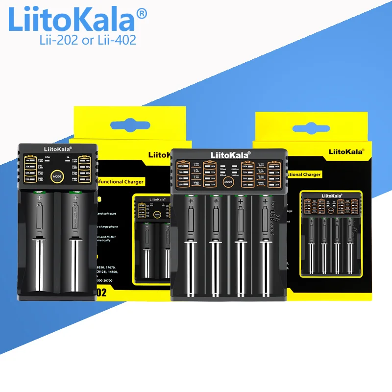 LiitoKala Battery Smart Charger for 18650 26650 1.2V 3.7V 3.2V Lithium-ion NiMH