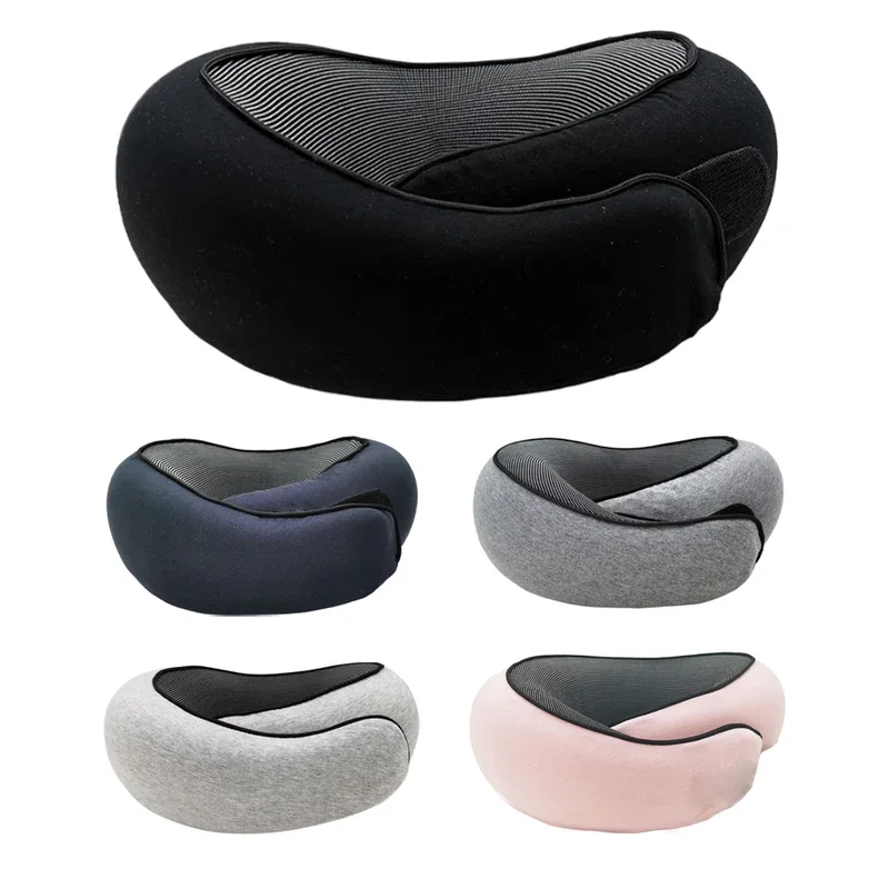 Neck Pillow Memory Foam Travel Pillow Soft Chin Support 360-Degree Head Support for Home Airplanes Car