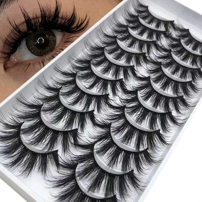 10 pairs Eyelashes Multiple styles3D Faux Mink Hair Soft False Eyelashes Fluffy Wispy Thick Lashes Handmade Lash Eye Makeup Tool 5pairs false eyelashes soft synthetic hair 3d lashes wispy fluffy lashes eyelash extension false eyelashes eye makeup tool