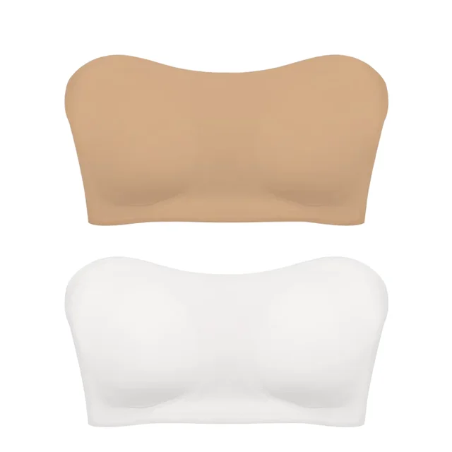 Soutien-gorge sans bretelles sans couture pour femmes, rembourré amovible, haut en soie glacée douce, sous-vêtements sans bretelles, sûr, antidérapant, Push Up, haut tubulaire Sexy
