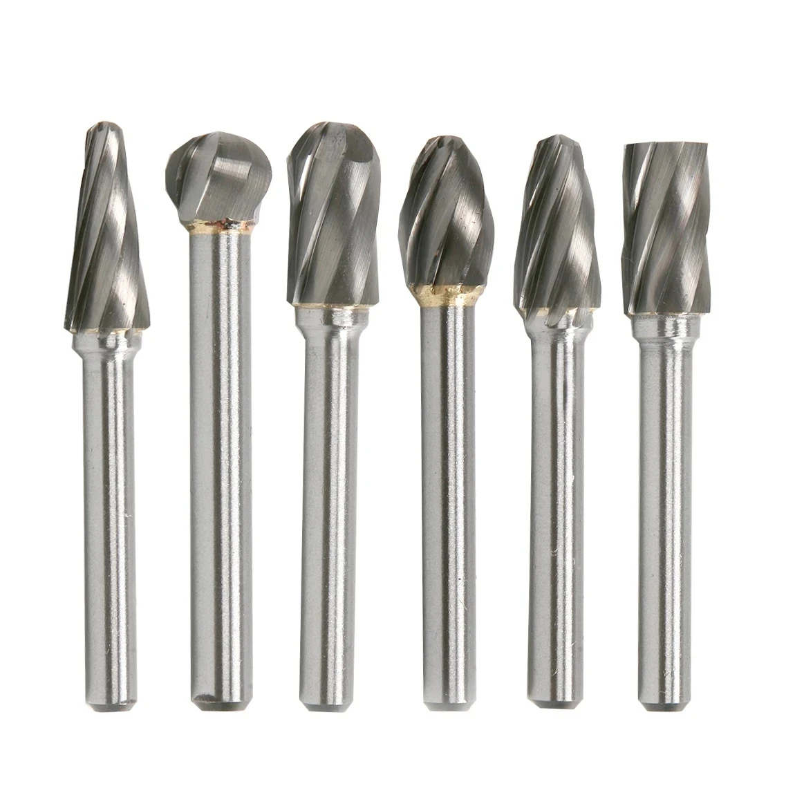 Description Picture 3 of itemFixmee 6pcs 6*10mm ACDEFL Tungsten Carbide 8 Flutes Rotary Burrs Point File Cutter Drill Bit