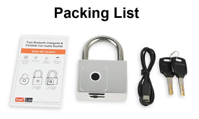 P70 Tuya Smart Padlock Bluetooth Fingerprint Lock Warehouse Gate Heavy Large Siz