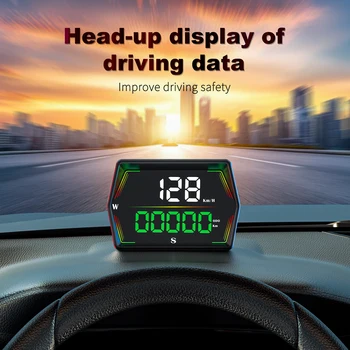 Display Multifunzione per Auto con Bussola, Altimetro, Tempo di Guida, Distanza e Avviso di Velocità