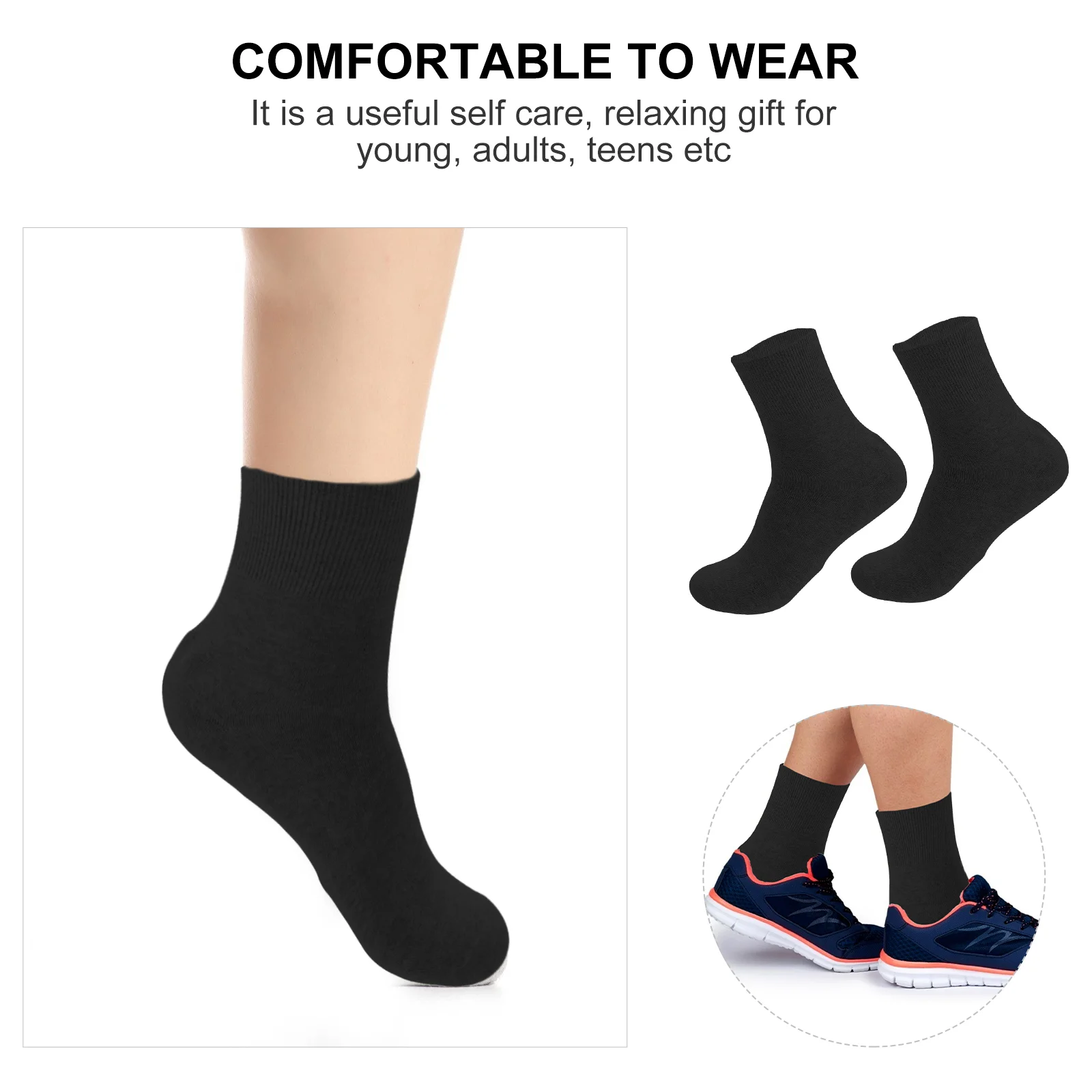 

2 Pcs Short Wellies Sock Moisture Dry Feet Socks Heel Rough Skin Cracked Cotton Moisturizing Man