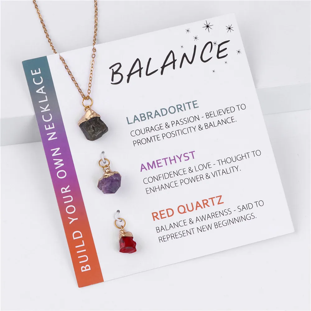 Irregular Mineral Stone Charm Necklace With Interchangeable Pendant Raw