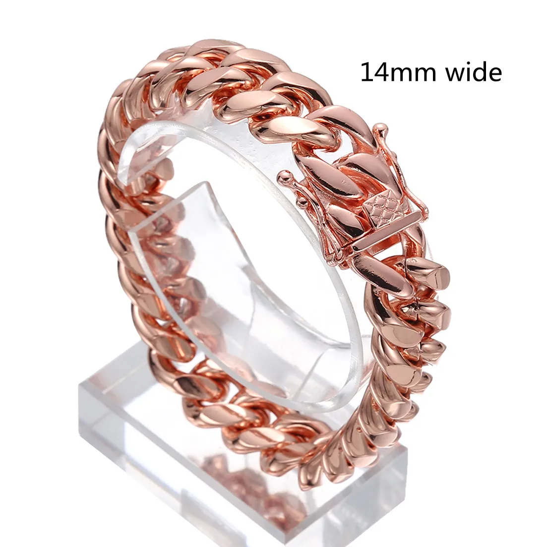 Elegant Gold/Rose Gold Stainless Steel Cuban Link Bracelet
