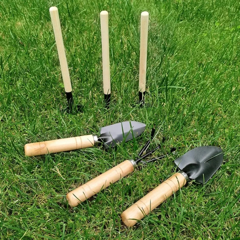 Description Picture 3 of item3Pcs/Set Mini Garden Tool Set For Garden Plants Flower Pot Cactus Vegetables Digging Weeding Indoor Small Plants Garden Tools