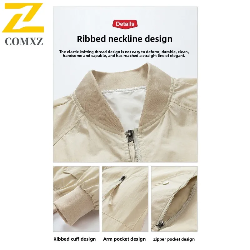 Men's American Style Pilot Jacket Autumn Winter Loose Fit Baseball Coat Windproof Water-Resistant Streetwear Military Outerwear