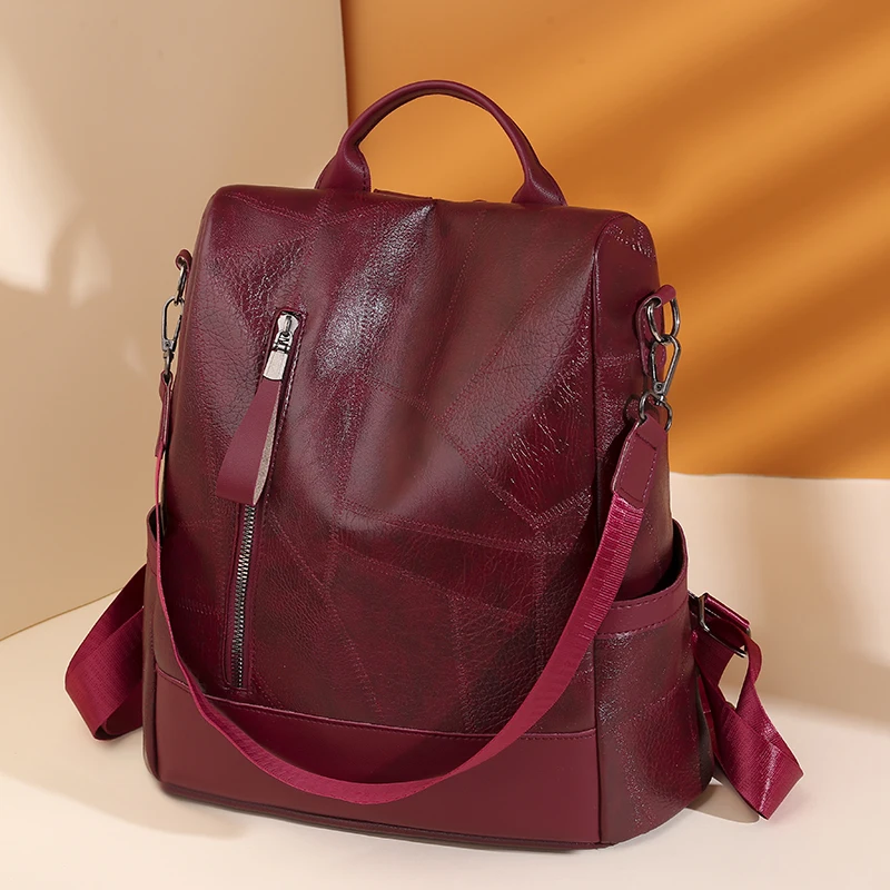 Women's fashionable backpack, shoulder bag, travel multifunctional bag, handbag, handbag, suitable for different scenarios