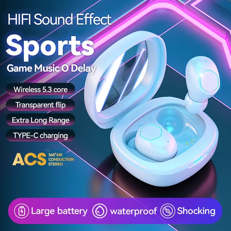 

Bluetooth Earphones Space Capsule Glitzy Lights Stereo Earbuds Smart Noise-cancelling in-ear Earplugs Hi-Fi Wireless Headphones