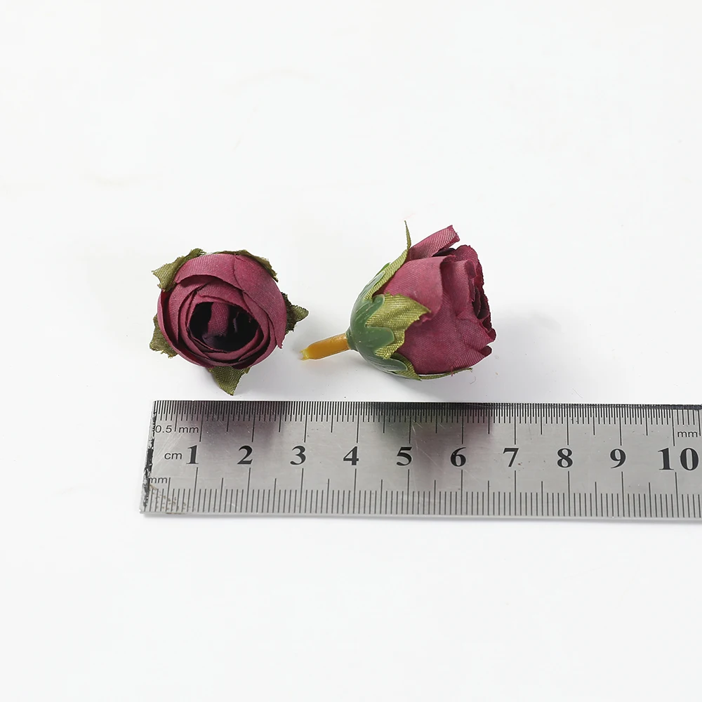10-Piece Set of Rose Tea Buds Artificial Silk Flowers