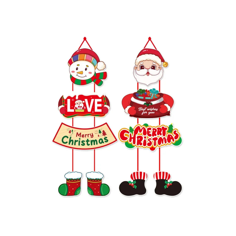 Christmas Porch Door Hanging Banner Door Decorative Flags For Xmas Home Decoration New Year Noel Navidad