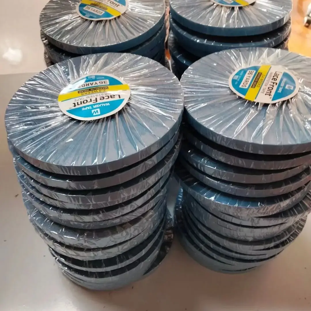 0.8cm 36yards Blue Wig Tape Lace Front Double Side Adhesive Hair System Tape Roll for Wig Toupee Hair Extensions