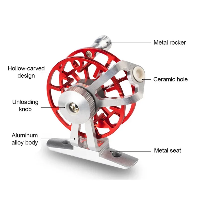 Mini Metal Ice Fishing Reel Zinc Alloy Freshwater Fish Line Front Wheel Fish Buckle Outdoor Tackle Fishing Accessories Winter