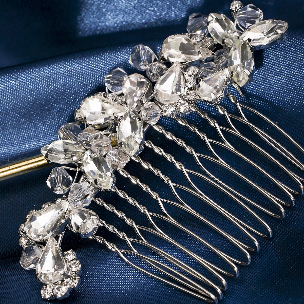 Braut Hochzeit Haarschmuck Kristall Blume Haar Kämme Clips für Frauen Braut Kopf bedeckung Brautjungfer Party Schmuck Geschenk – Detail 4