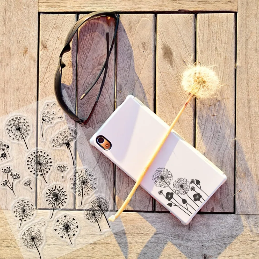 Dandelion Clear Stamp Plant Silicone Clear Stamp Flowers Leaves Rubber for Scrapbook Journal Card Making 1pc