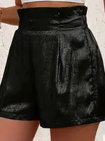 Women's Oversized Woven Solid Color Casual Shorts Comfortable Loose Fit High Waist Knee-Length Summer Fashion - Image 6