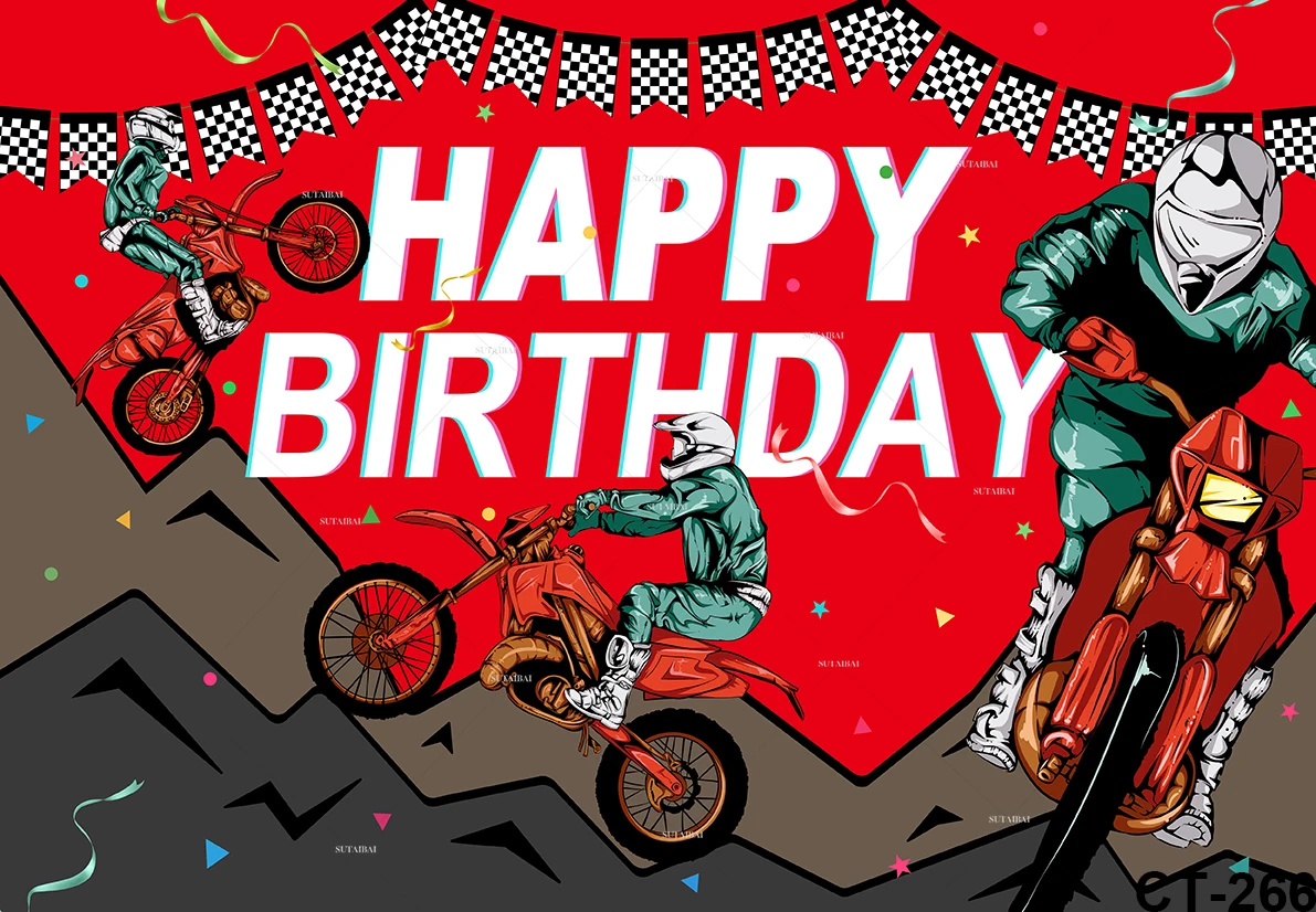 Desenhos animados Motocross Racing Backdrop para Crianças, Dirt Bike,  Motocicleta, Menino 1st Birthday Party, Decoração Banner, Cartaz -  AliExpress