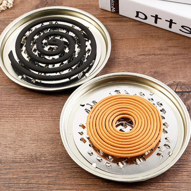 Fém Kerek Állvány Tányér Hordozható Spirál Borítóval Szúnyog Tekercs Tartó Tálca 1Dc - Image 4