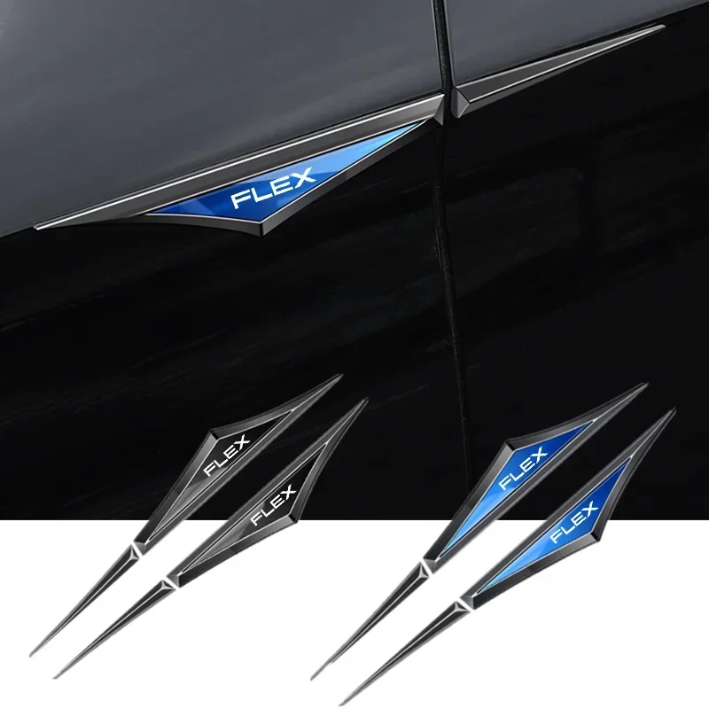 

2Pcs Car Emblem Logo Fender Blade Decal Badge Car Body Protective Sticker Waterproof Decal for Ford flex Auto Accessories