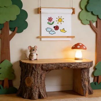 Cavalletto Artistico in Legno con Dispenser per Rotoli di Carta, Montabile a Parete, per Disegno e Pittura, Uso Domestico e Scolastico