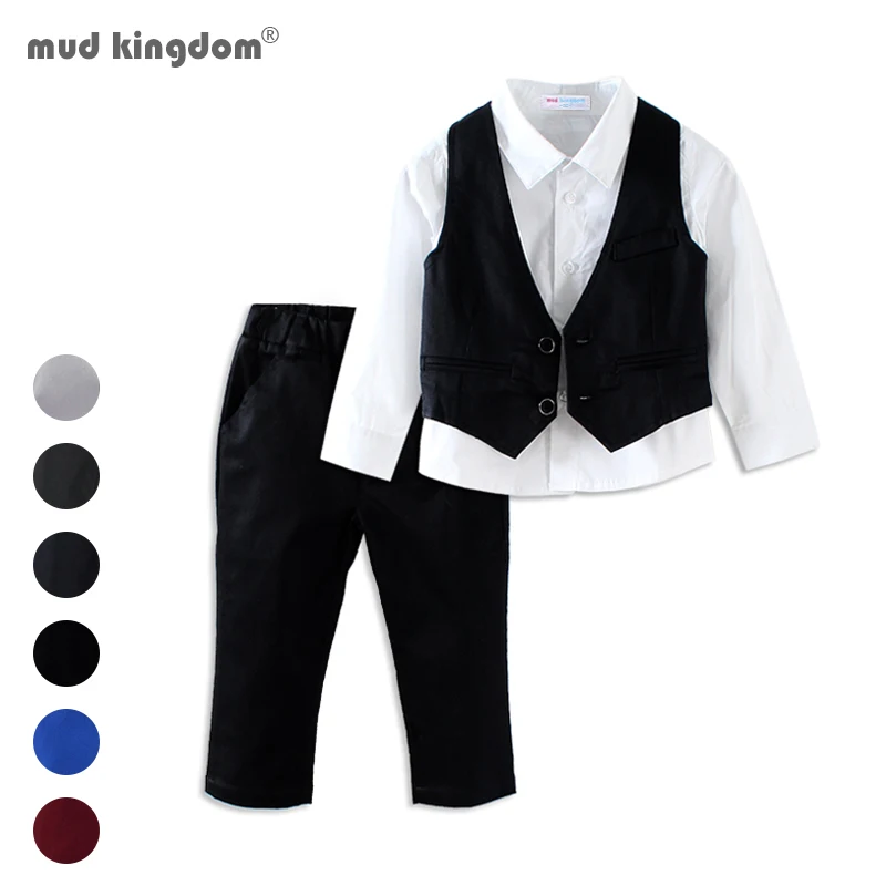 3 шт. комплект для мальчиков рубашка с длинным рукавом жилет и брюки |