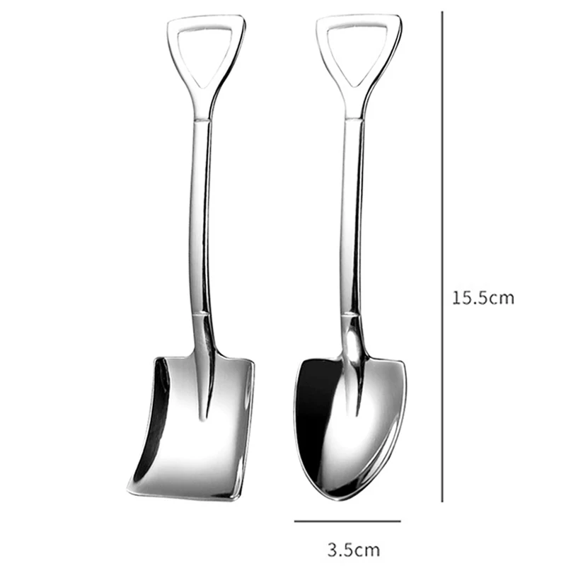 4/1PCS Stainless Steel Coffee Tea Spoon Creative Shovel Spoons For Ice Cream Dessert Watermelon Scoop For Kitchen Tableware Sets images - 6