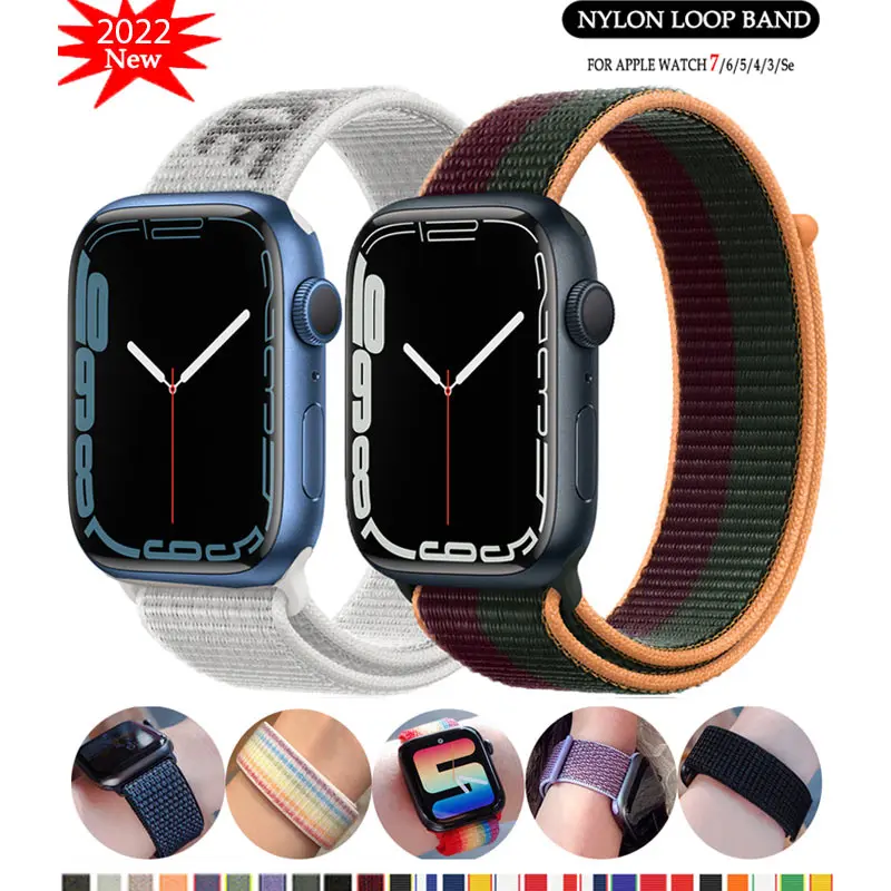 Ремешок нейлоновый для Apple Watch band 44 мм 40 браслет смарт-часов Series 5 4 SE 6 7 45/41 м 42/38 |