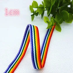 Rainbow Stripe Grosgrain Ribbon for DIY Crafts and Hair Accessories (Rainbow 10mm)