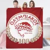 Olympiacos Club Logo Hairy Blankets for Bed Blanket Large Cobija Cute Throw Blanket Luxury Home Interior Home and Decoration 2