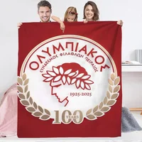Olympiacos Club Logo Hairy Blankets for Bed Blanket Large Cobija Cute Throw Blanket Luxury Home Interior Home and Decoration 2