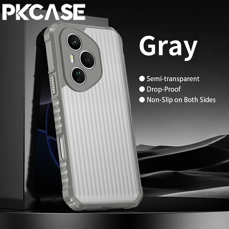Translucent Matte Shockproof Phone Case with Airbag Stripe Design