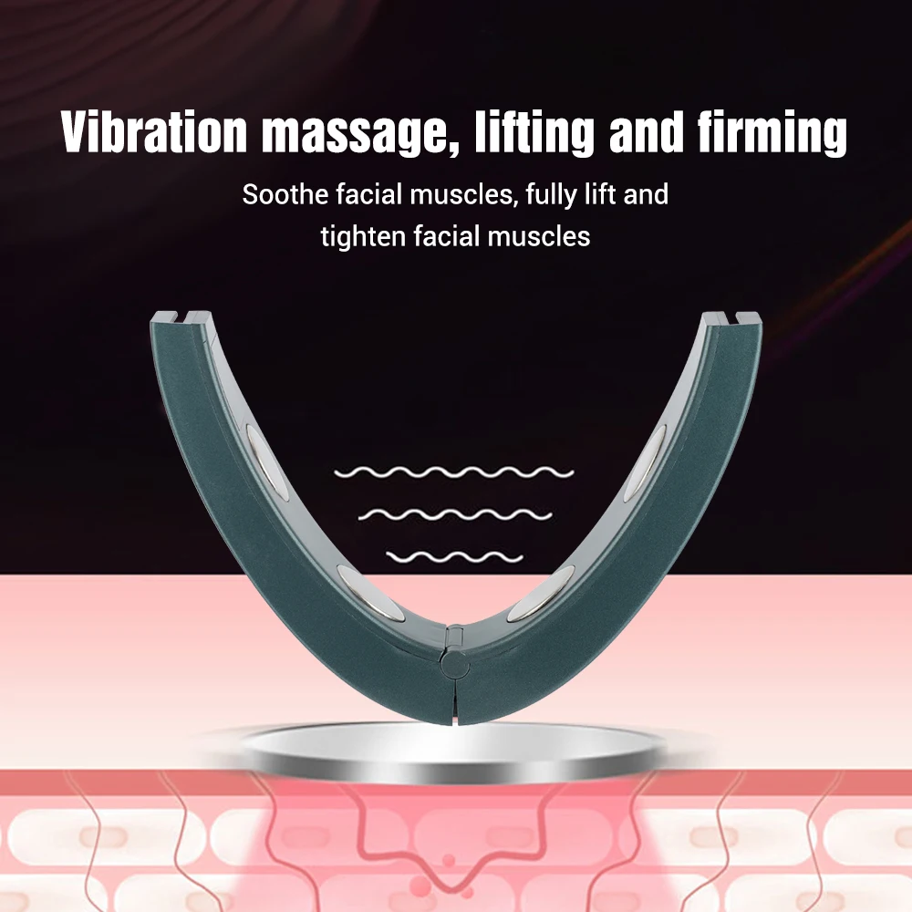 Facial Lifting Device Facial Slimming Vibration Massager Face Heating Double Chin V Shape Lift Belt Face Warm Compress Massager