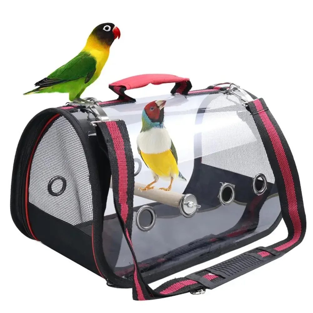 

Rabbit Small Travel Outdoor Bird Portable Parrot Cage Breathable Bag Transport Guinea Carrier Pig Clear Pet