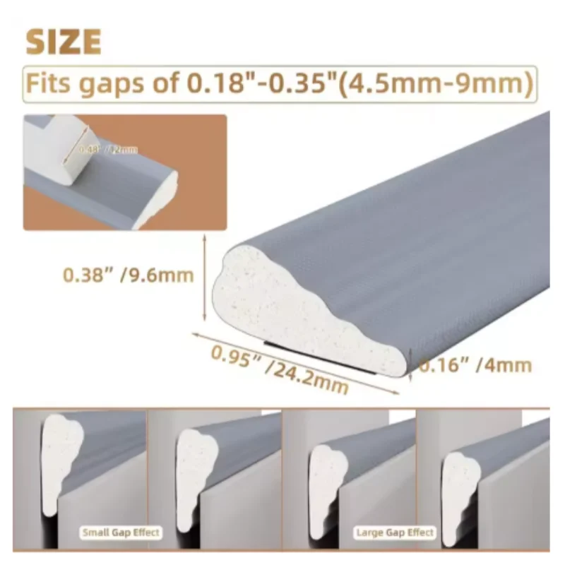 White Cladding Weather Stripping Seal Strip - Door and Window Noise Blocker and Gap Filler Foam Tape