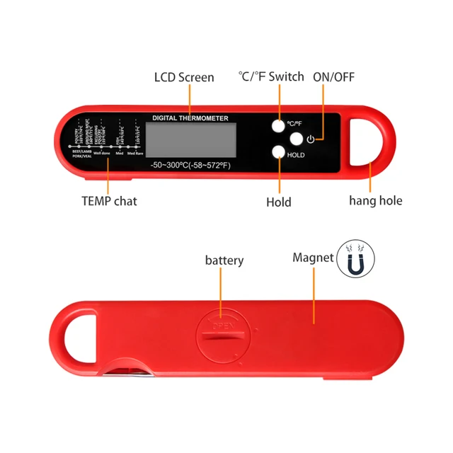 Digital Meat Thermometer for Cooking Kitchen Thermometer with Hold Fast Instant Read Food Thermometer,Candy Making,Outside Grill 3