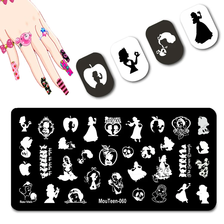 DISNEY Cartoon Cute Dog Nail Stamping Plates Big Ear Dog Nail Stamp Templates For Nail Designs #095 4