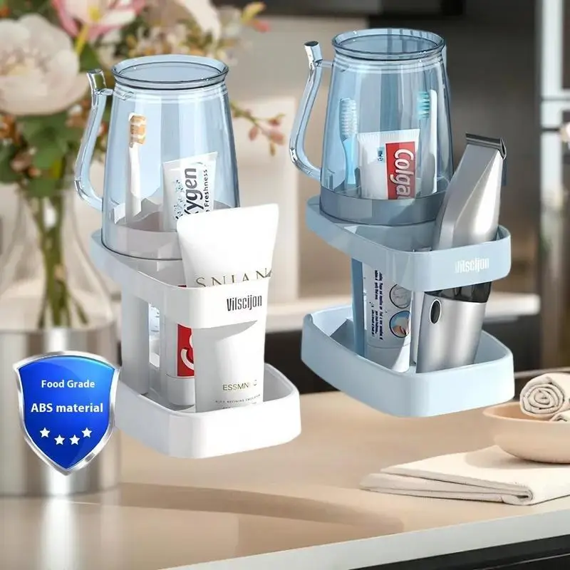Kit dentale per dormitorio, porta spazzolino, bicchiere per collutorio, contenitore per utensili; tutto l'essenziale per l'igiene orale._voghion.com