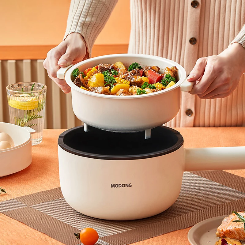 2L Split Electric Cooking Pot Portable Hot Pot Rice Cooker Non-stick  Multicooker Smart Electric Skillet Dormitory Pancake 750W