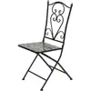 3 Piece Marbled Glass Mosaic Bistro Set Folding Table Chairs Indoor Outdoor Patio Furniture 4