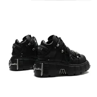 New 2025 Brand Punk Style Women Shoes Lace-up heel height 6CM Platform Shoes Woman Rock Boots Metal Decor Woman Sneakers - Image 5