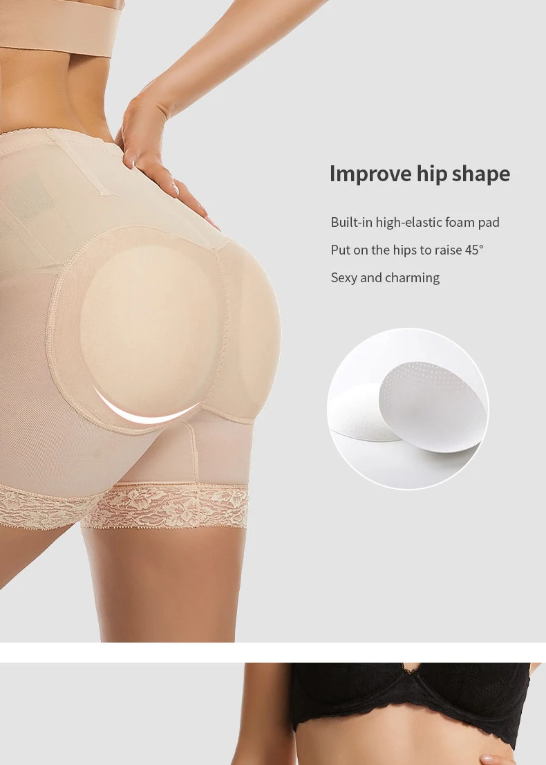 Women Butt Lifter Panties Padded Shapewear Hip Enhancer Pads Shorts Seamless Underwear Tummy Control Boyshorts Female Underwear