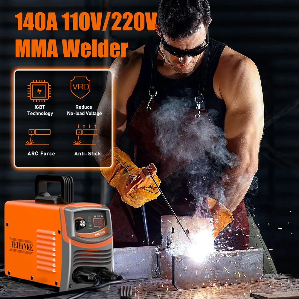 FEIFANKE ARC140 Portable Welding Machine IGBT Inverter Electric Welder Current Adjustable Compact Welding Machine With Tools